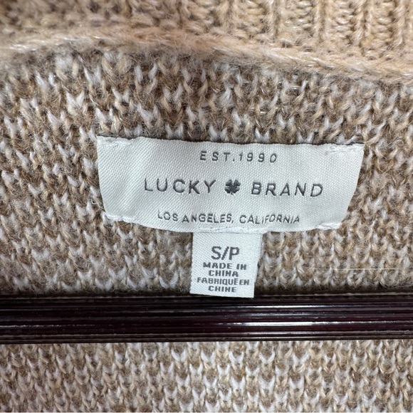 Lucky Brand Dessert Camo V‎ Neck Long Cardigan Sweater Tan Cream Small - Picture 9 of 12